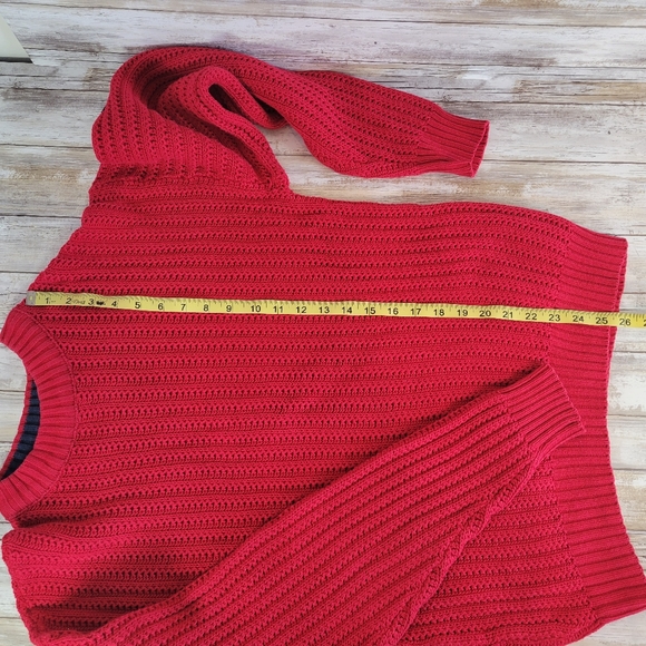 Mens Vintage Nautica Red Knit Sweater Medium Made In USA - Picture 10 of 16